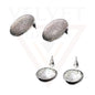 Retro Silver Oxidized Stud Earring Geometric Black Ear Stud Anitque Jewellery