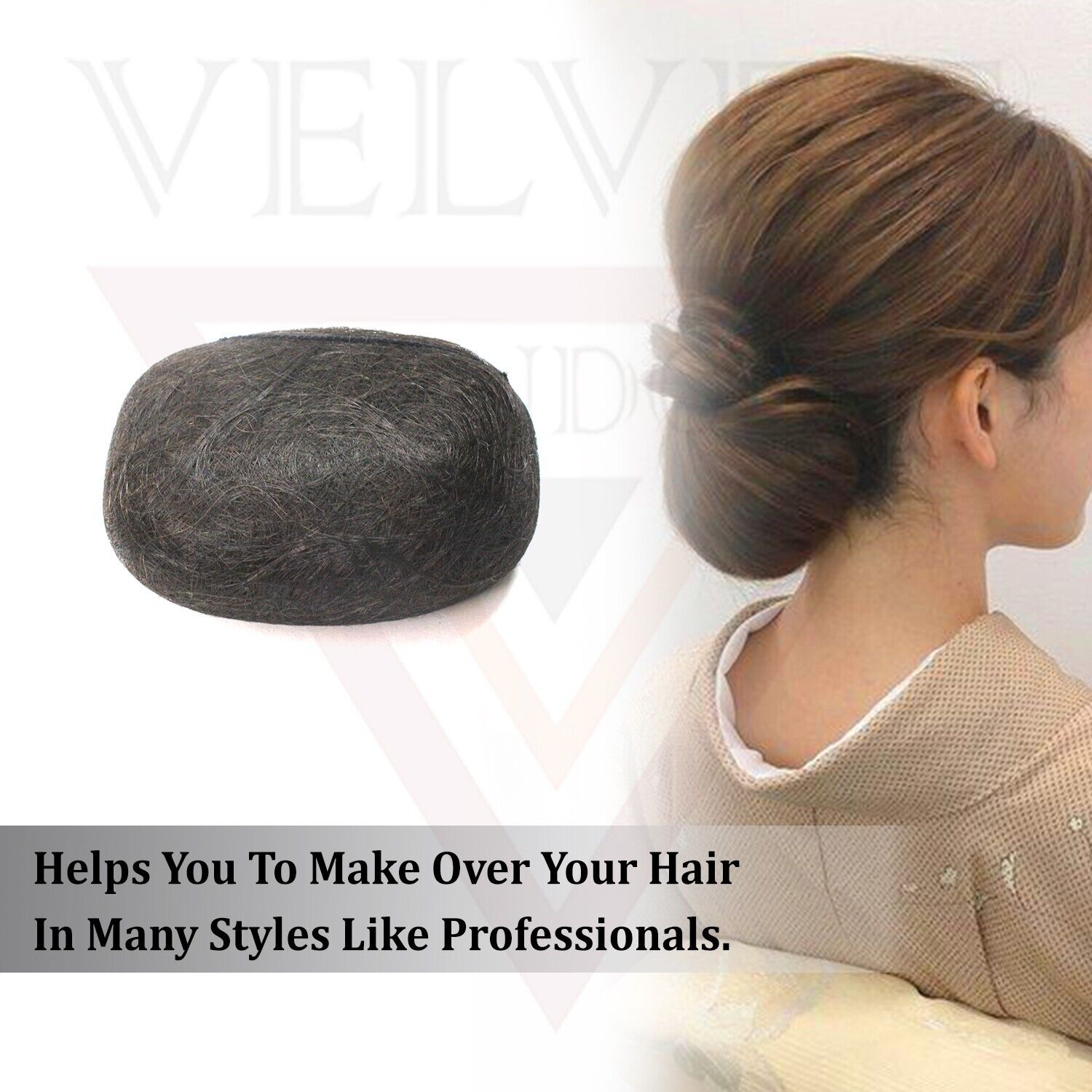 Hair Padding Chignon Black Volume Hair Pads Invisible Bun Maker Up Puff Insert