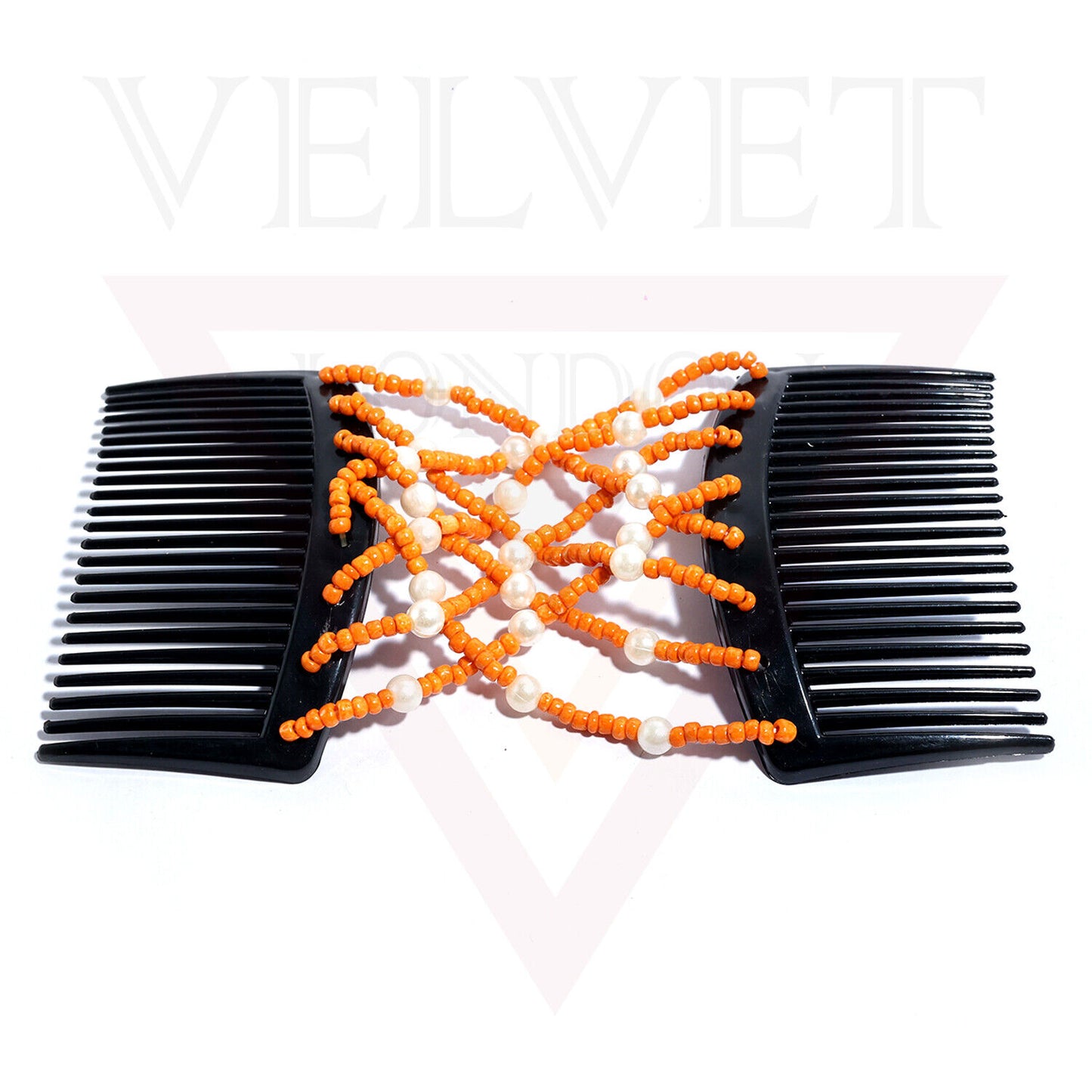 Hair Double Clips Beads Pearl Hair Comb Slides Magic Hair Combs Stretchy Clip UK
