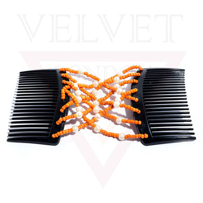 Hair Double Clips Beads Pearl Hair Comb Slides Magic Hair Combs Stretchy Clip UK