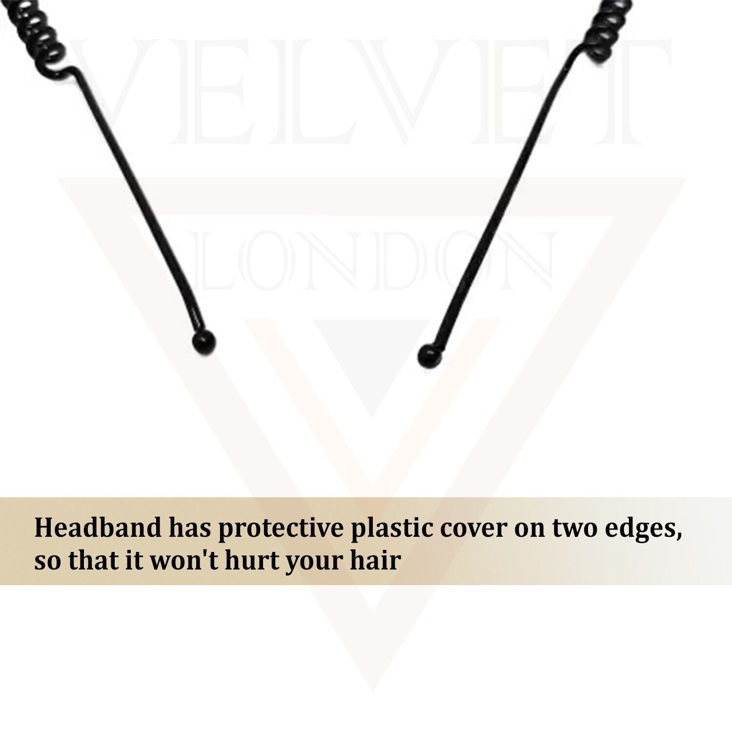 Metal Headbands Black Wavy Hair Band Spring Hair Hoop Black Unisex Men Women