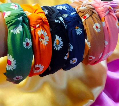 Fabric Headbands Hair Bands Flower Print Elastic Head Wrap Cute Knot Hair Hoop
