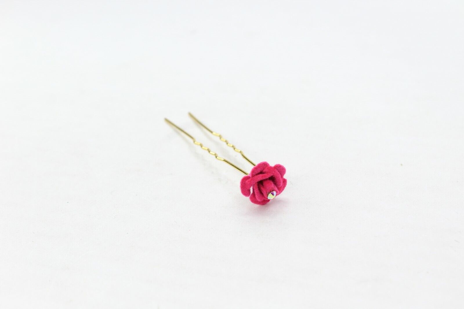 Pink Bridal Hair Pins Rose U Pins Flower Hair Clips Brooch Wedding Bridesmaid