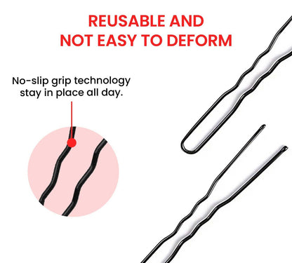 4pcs Black Hair Bun Donut Set 50Pcs U Pins Hair Bun Donut Maker Hair Styling