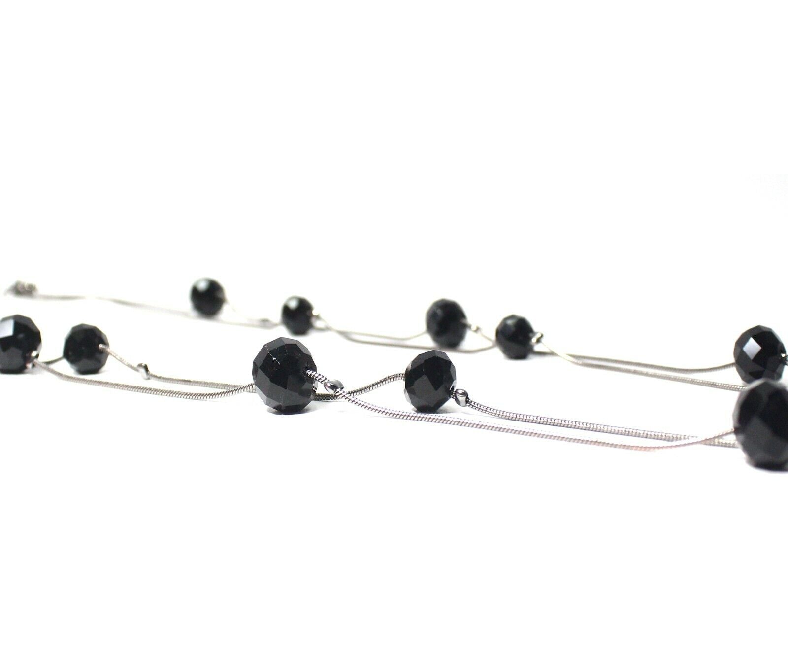 Black Breads Double Layered Long Chain Necklace Partywear Sweater Chain Gift
