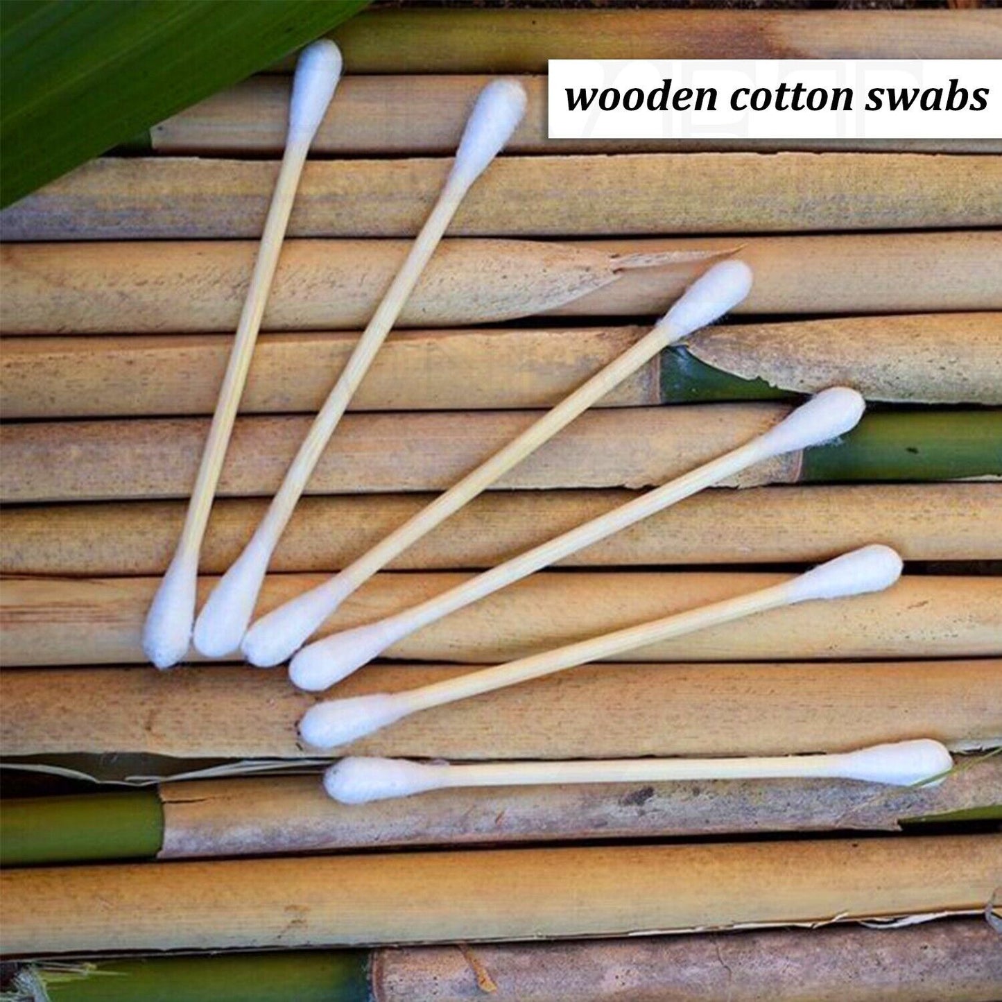 Cotton Buds 200Pcs Cotton Ear Swabs Wooden Handles Ear Cleaning Buds Tips Bamboo