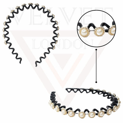 Non-slip Hair Band Flower Pearl Headwear Headband Diamond Hair Hoop New