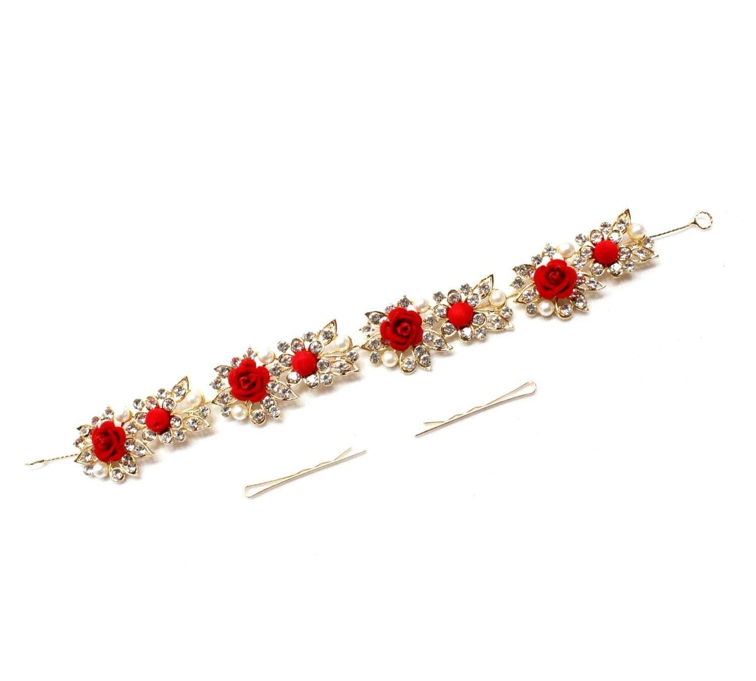 Bridal Hair Styling Broach Rose Rhinestone/Pearl Hairpin Hair Clip Wedding