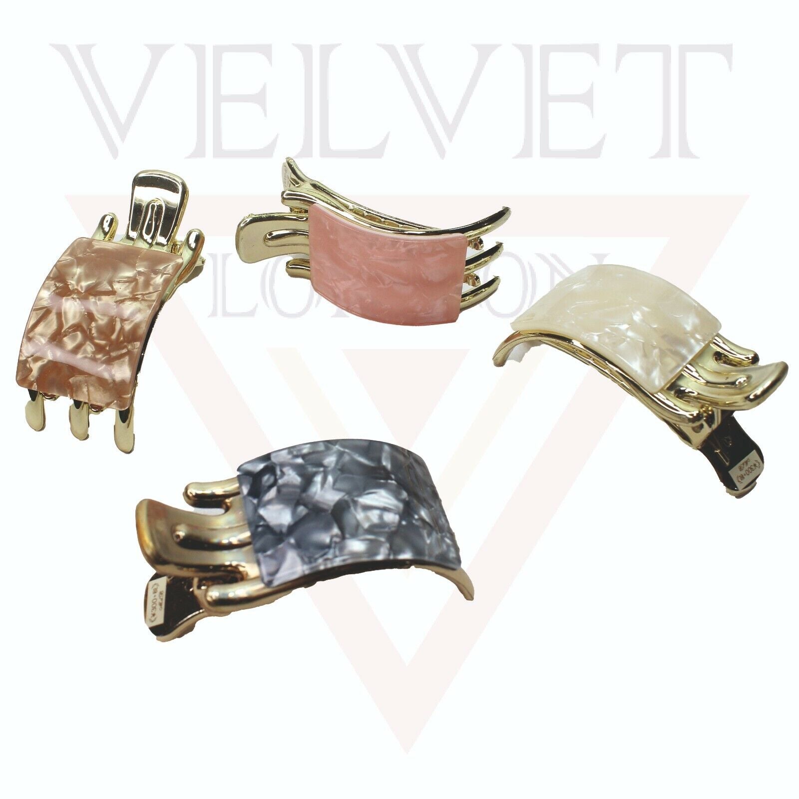 Hair Claw Clips Marble French Style Hair Jaw Golden Kimono Clips Clamp Barrette