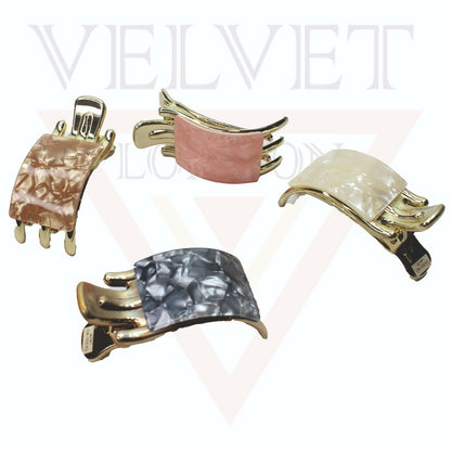 Hair Claw Clips Marble French Style Hair Jaw Golden Kimono Clips Clamp Barrette