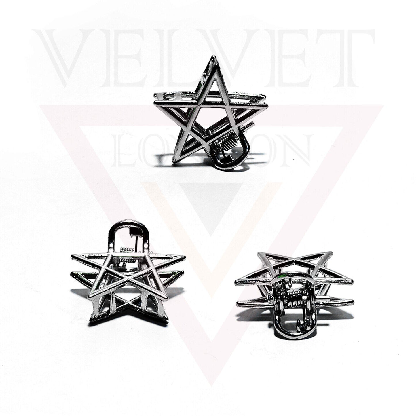 2x Hair Claw Metal Star Metalic Hair Jaw Clip Non-Slip Pins Hair Accessories