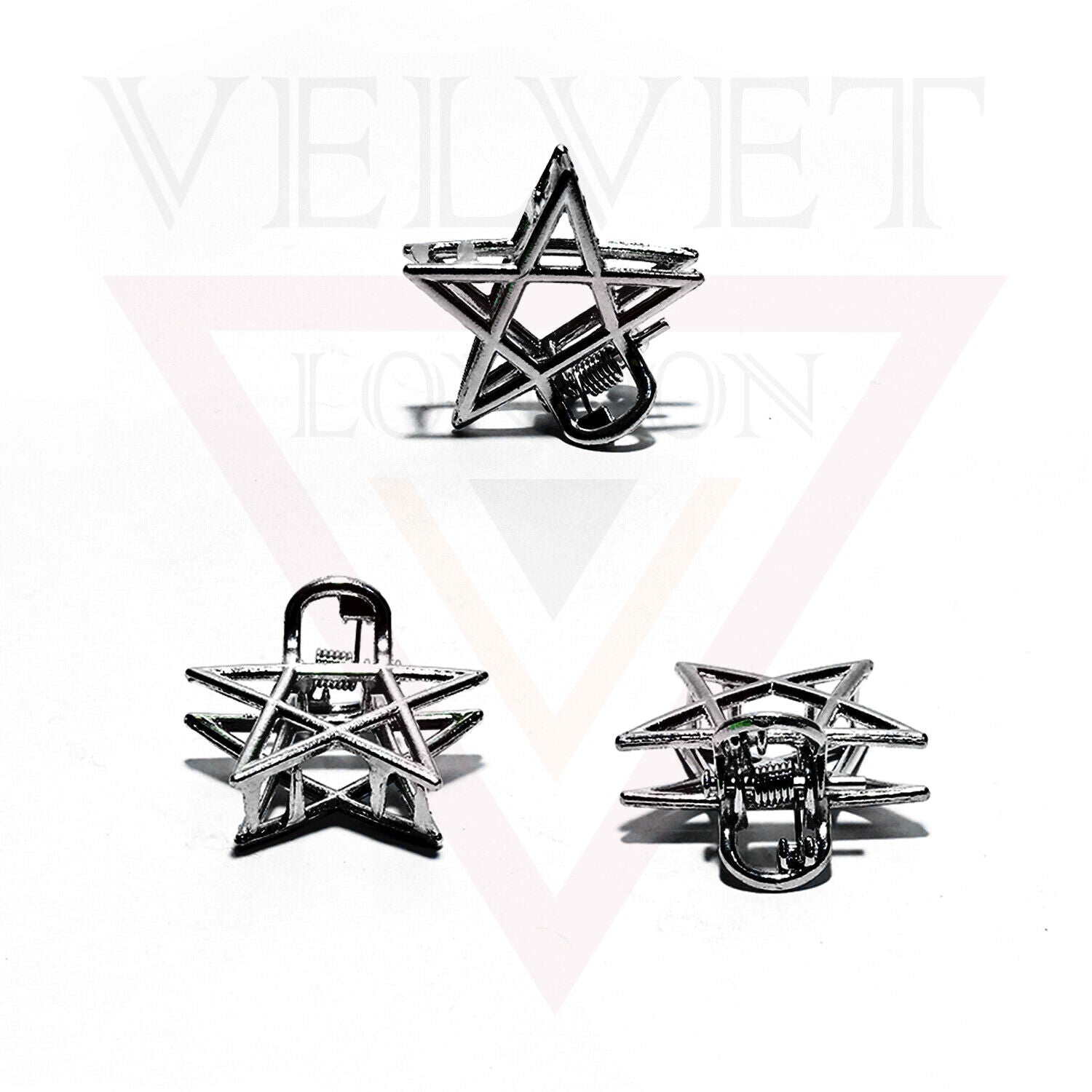 2x Hair Claw Metal Star Metalic Hair Jaw Clip Non-Slip Pins Hair Accessories