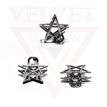 2x Hair Claw Metal Star Metalic Hair Jaw Clip Non-Slip Pins Hair Accessories