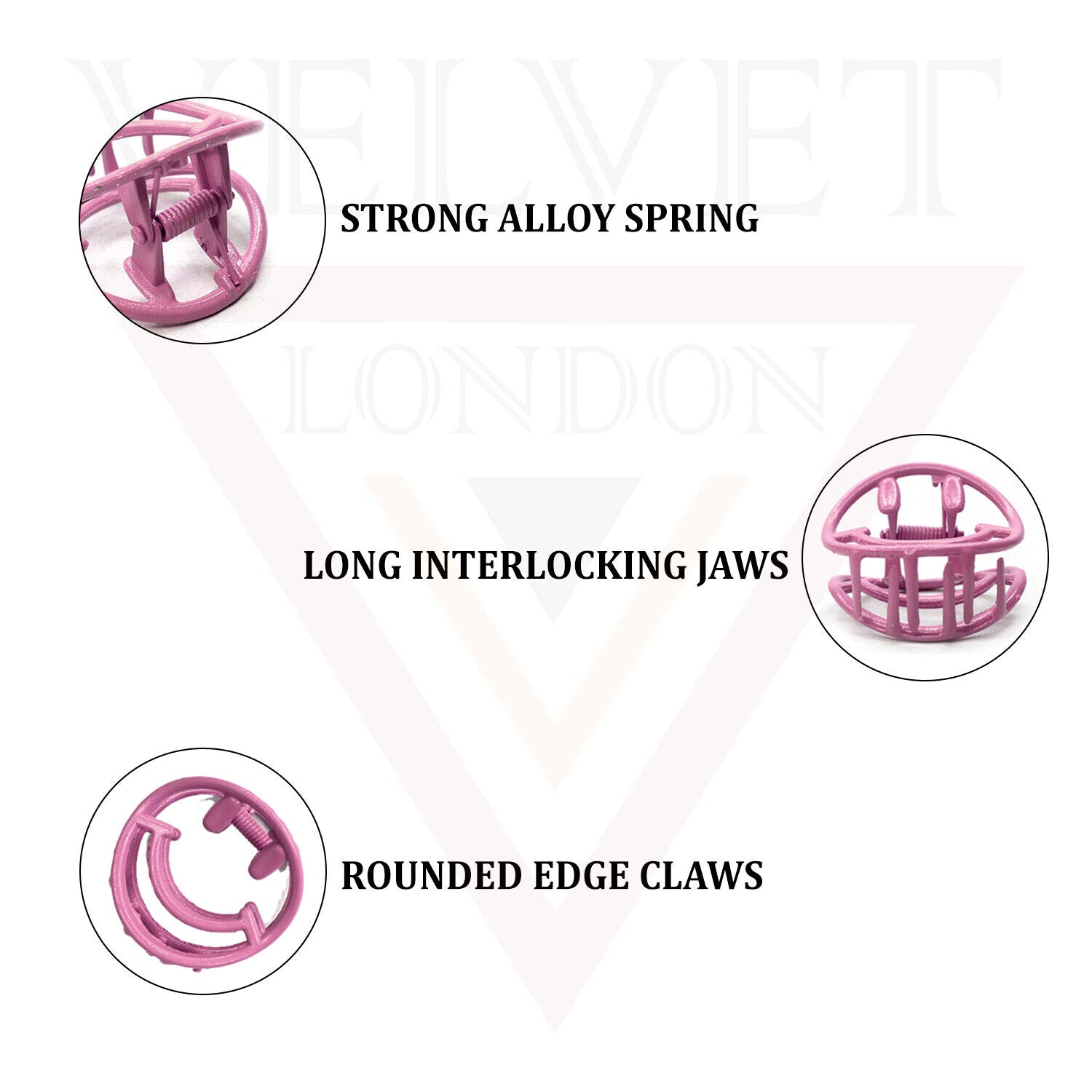 Hair Claw Clips Metal Matte Round Clutchers Non-slip Frosted Jaw Clamp Barrattes