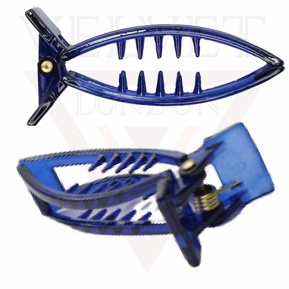 Banana Mirchi Hair Clips Transparent Comb Non-slip Ponytail Holder Clamp Grip