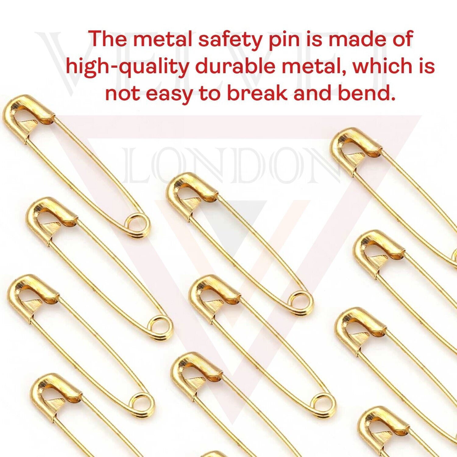 50x Safety Pins Golden Pins Needles Metal Sewing Craft Multipurpose Durable 4CM