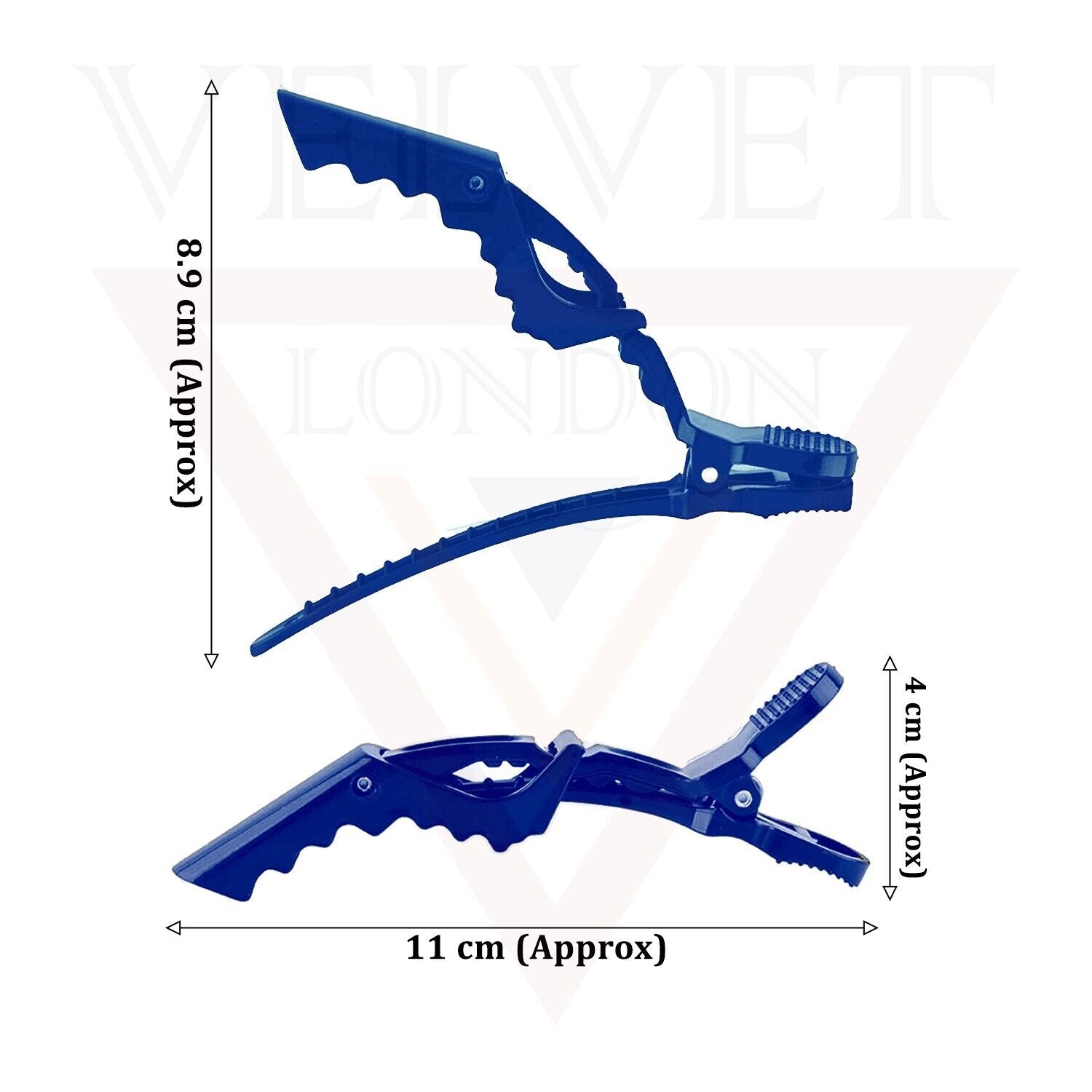 6x Blue Crocodile Salon Sectioning Clamps Professional Hair Clips Hairdressing