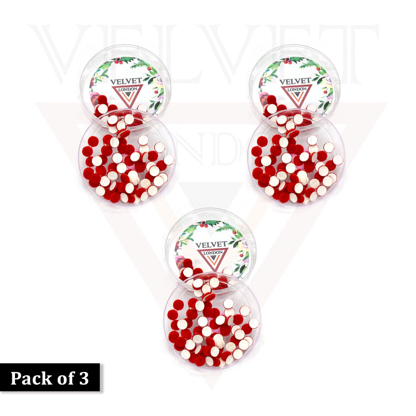 3x Red Round Bindi Indian Fore Head Sticker Wedding Party Tikka Chandla