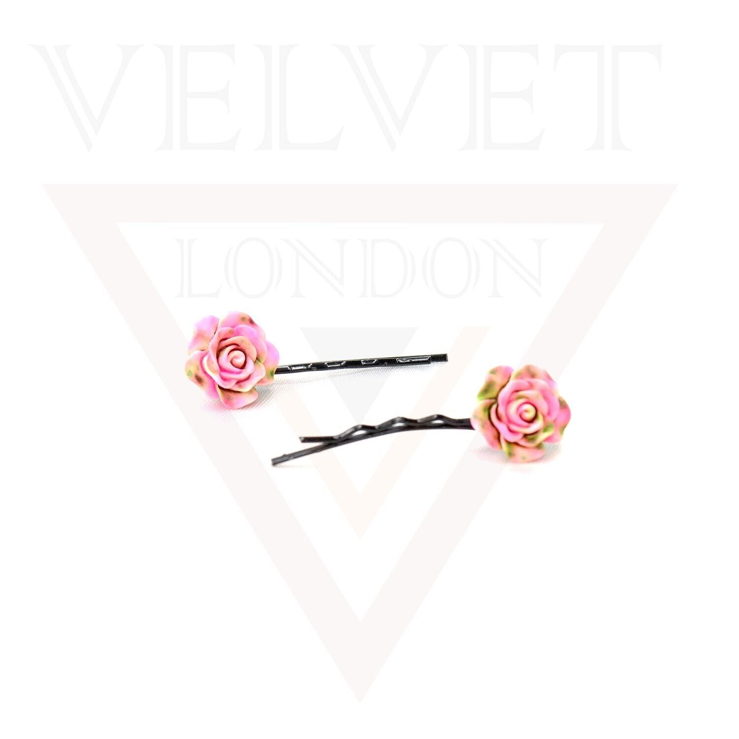 20x Hair Pin Colorful Rose Flower Bobby Pins Hair Clips Metal Grips Slide Pin UK