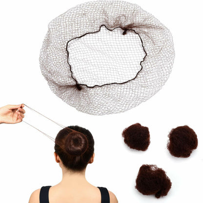 Black Invisible Hair Nets Elastic Edge hair nets for buns Hair Styling Bun Net