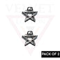 2x Hair Claw Metal Star Metalic Hair Jaw Clip Non-Slip Pins Hair Accessories