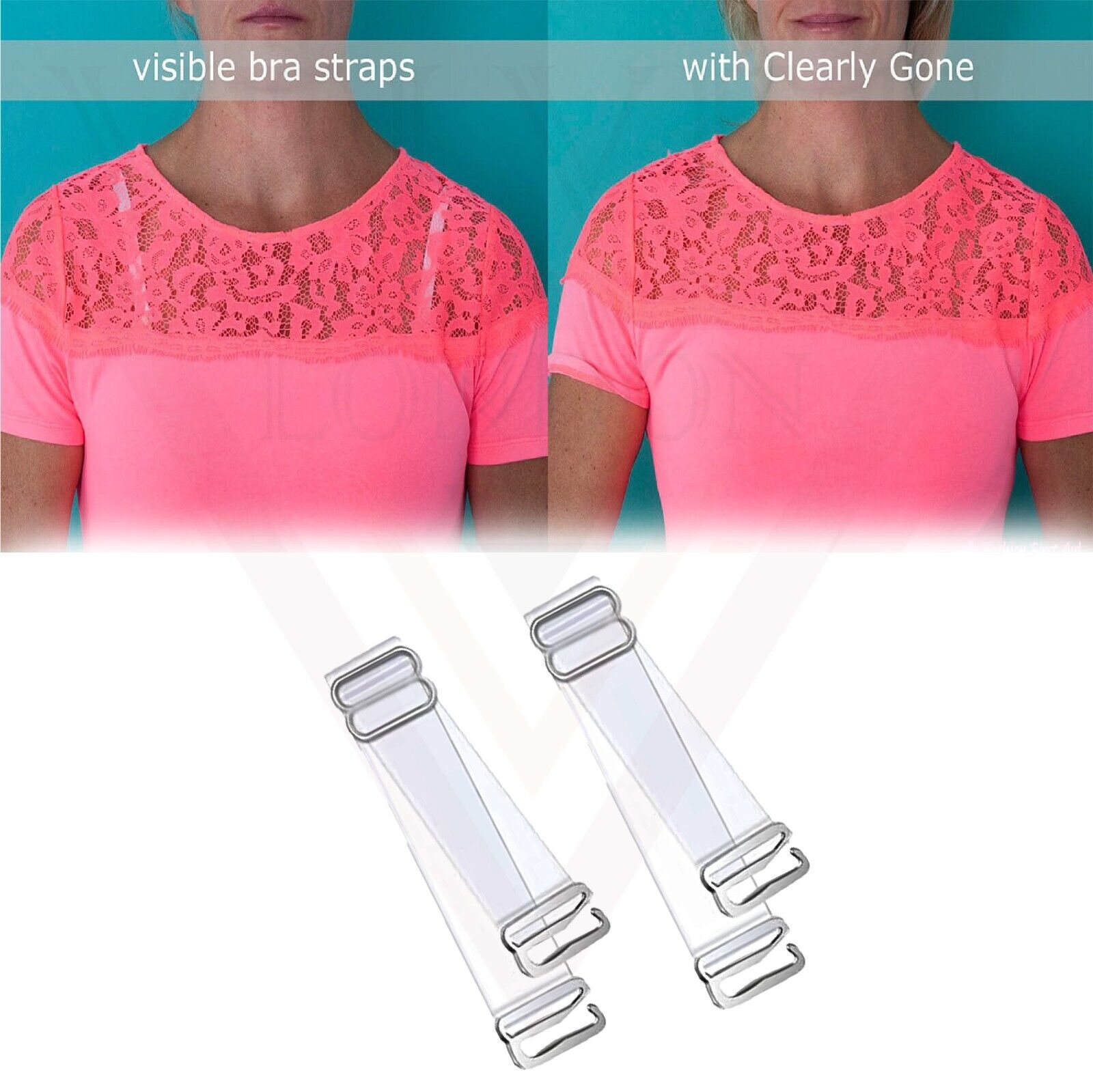 Non-Slip Invisible Clear Bra Straps ransparent Replacement Bra Shoulder Straps