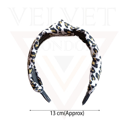 Girls Leopard Print Chiffon Wide Kids Hair Bands Knotted Headband Lady Hair Hoop