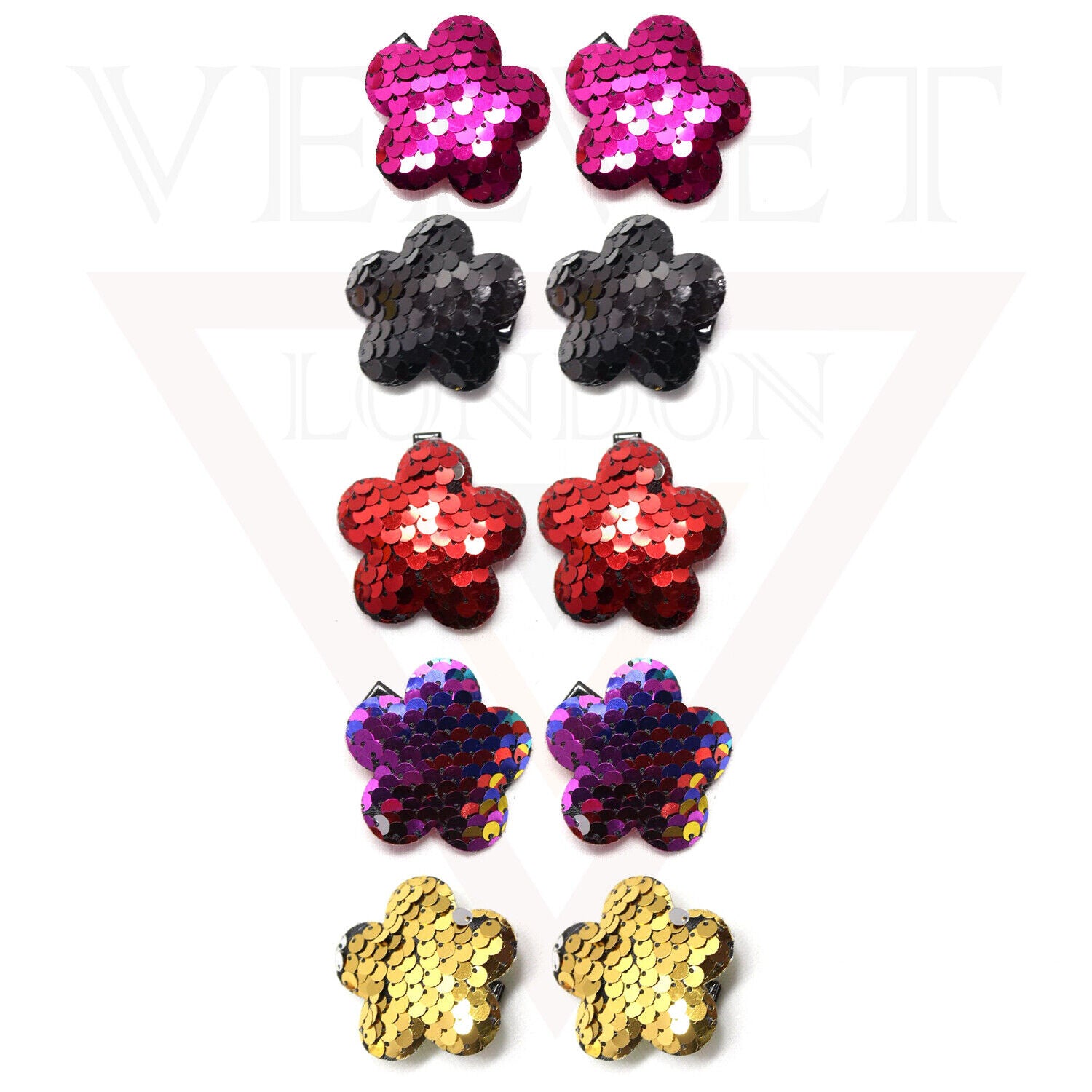 Flower Hairpins Cute Glitter Clips Metal Snap Barrettes Sparkly Hair Clips