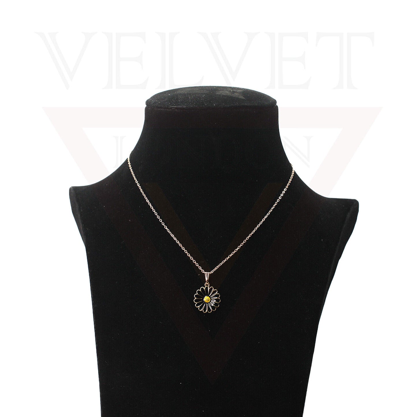 Pendant Necklace Small Colour Golden Sunflower Vintage Delicate Choker Chain