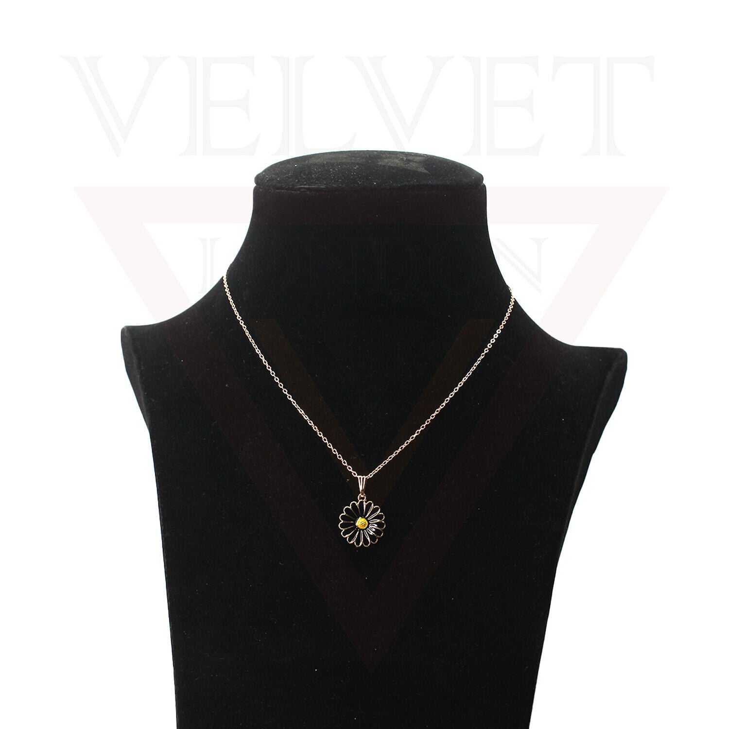 Pendant Necklace Small Colour Golden Sunflower Vintage Delicate Choker Chain
