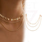 Multi Layer Necklace Minimalist Spiral Golden Chain Drop Pearl Pendant Choker