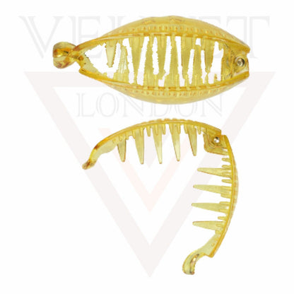 Banana Clip Transparent Oval Hair Clips Comb Ponytail Holder Non-Silp Grip Clamp