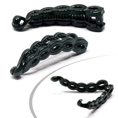 Twist Banana Hair Clip Glossy Claw Non-slip Fishtail Ponytail Holder French Clip
