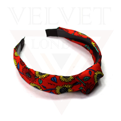 Fabric Headbands Hair Bands Flower Print Elastic Head Wrap Cute Knot Hair Hoop