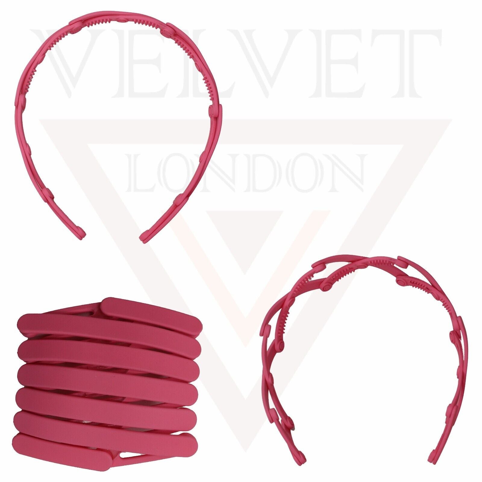 3x Pocket Hair Band Retractable Non-Slip Headband Teeth Comb Folding Hair Hoop