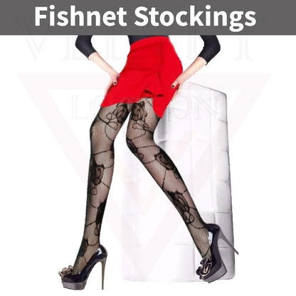 Sexy  Sheer Fishnet Tights High Waist Mesh Pantyhose Patterned Stocking Black