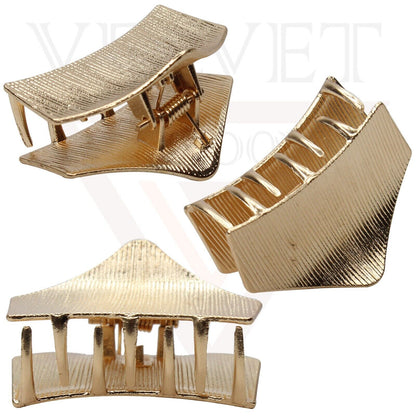 4x Lining Hair Claw Metal Pyramid Shape Hair Clips Jaw Clamp Strong Hold Hairpin