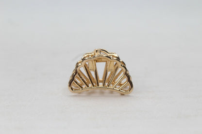 Golden Mini Hair Claw Metal Tiny Hair Jaw Clips Hair Clamp Small Barrattes 2pcs