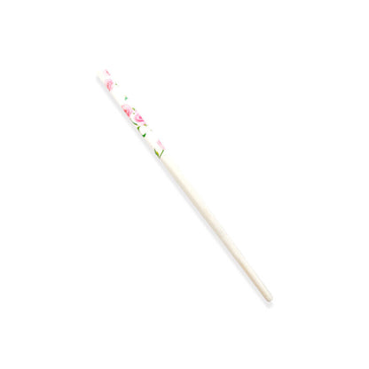 2x Wooden Unique Girls Bun Holder Japanese Style Floral Hair Wood Chopsticks