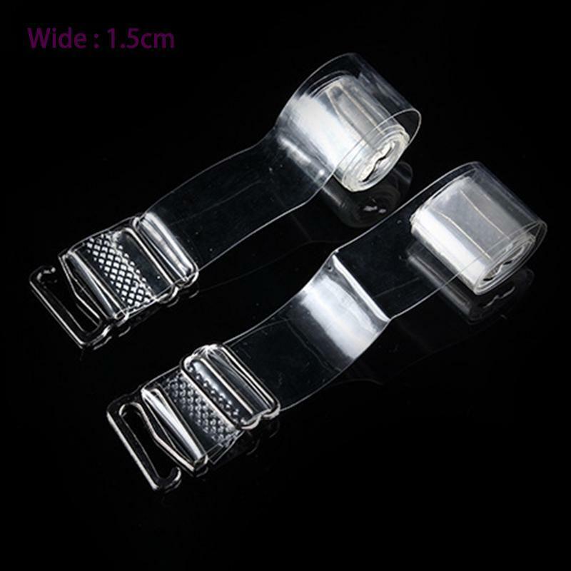 Invisible Detachable Thick Long Clear Elastic Bra Straps Transparent Adjustable