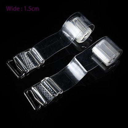 Invisible Detachable Thick Long Clear Elastic Bra Straps Transparent Adjustable