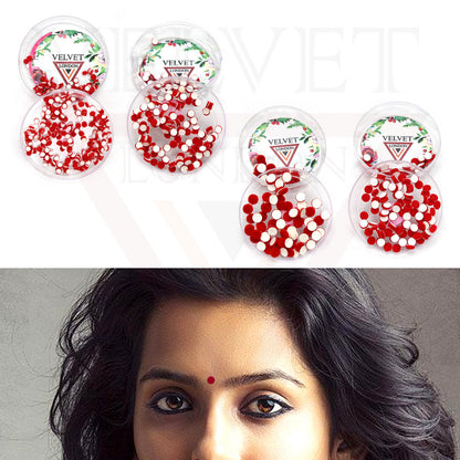 3x Red Round Bindi Indian Fore Head Sticker Wedding Party Tikka Chandla