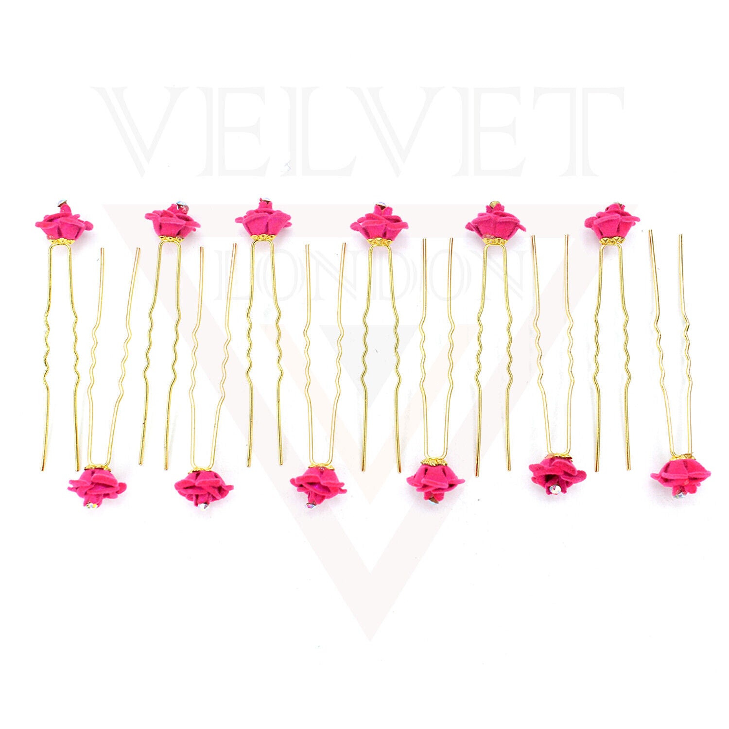 Pink Bridal Hair Pins Rose U Pins Flower Hair Clips Brooch Wedding Bridesmaid