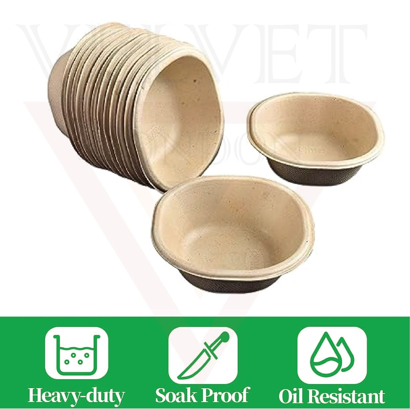 Disposable Bagasse Bowls Soup Salad Dessert Bowl Sturdy Paper Bowls for Hot Food