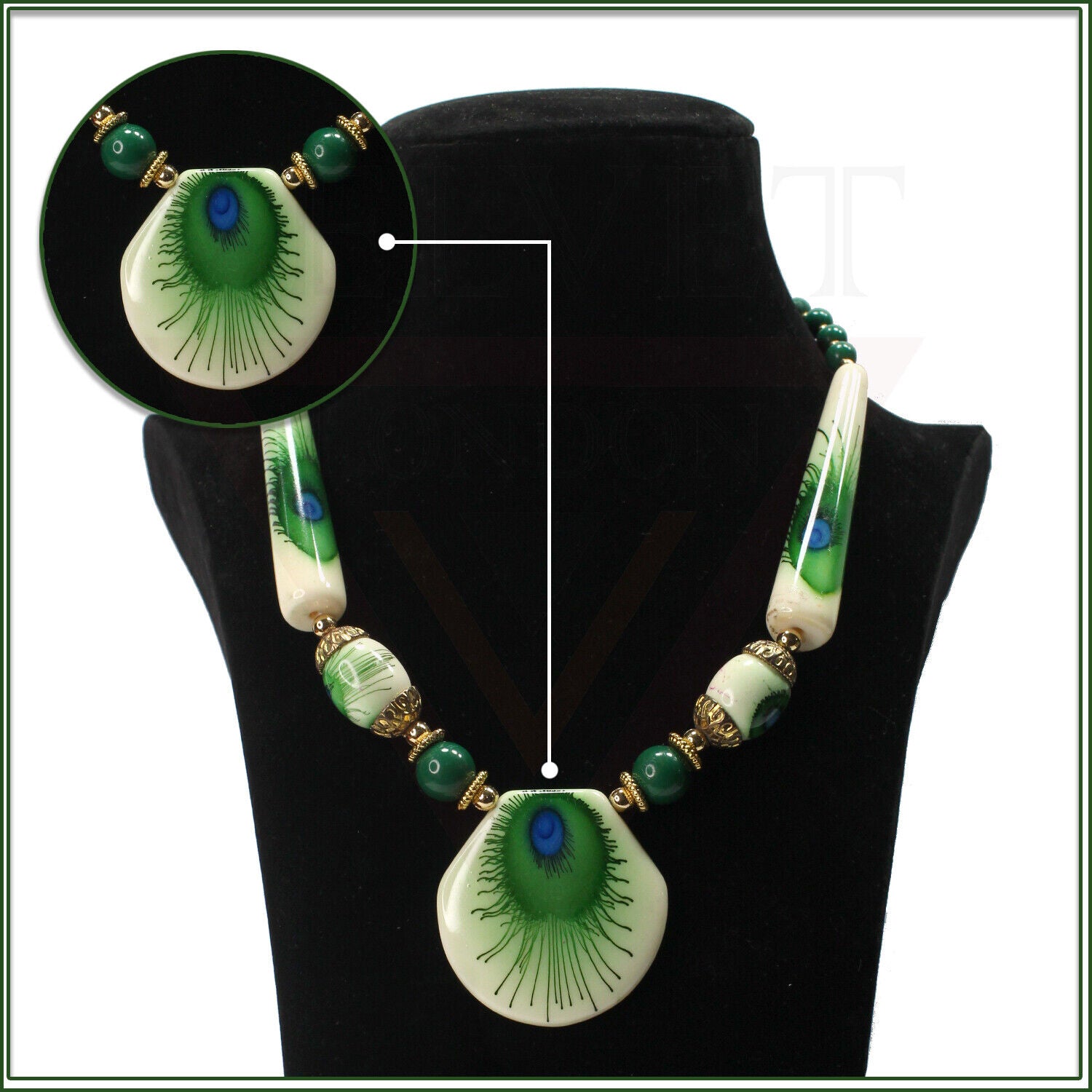 Tribal Colourful Beaded Traditional Necklace Pendant With Earrings Boho Ethnic