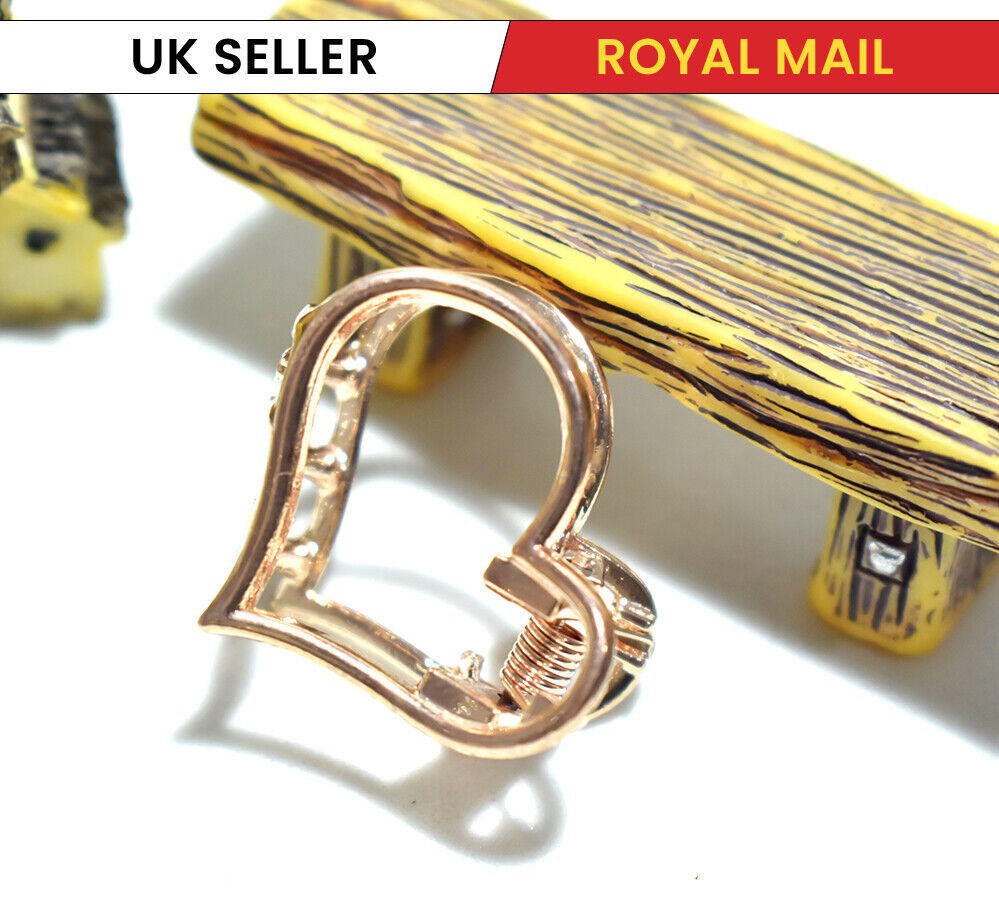 Golden Mini Hair Claw Metal Tiny Hair Jaw Clips Hair Clamp Small Barrattes 2pcs