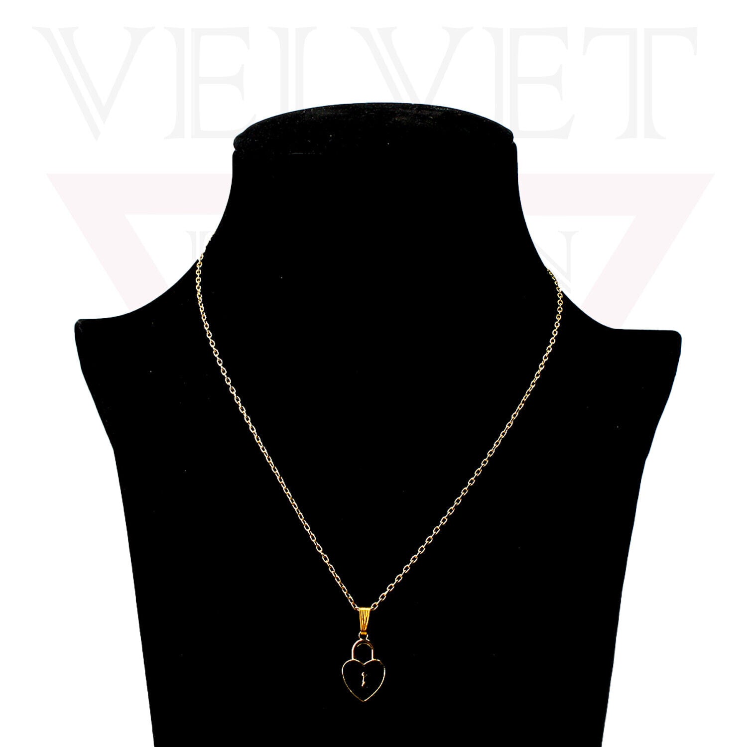 Heart Pendant Necklace Small Colour Lock Golden Chain Vintage Delicate Choker UK