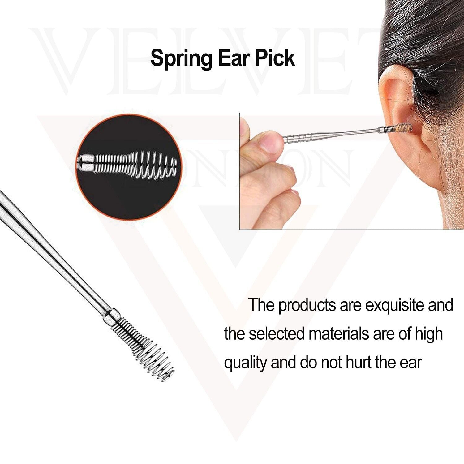 Professional Earplugs and Wax Tool Set, with an Ear Pick Storage Bucket 6pcs