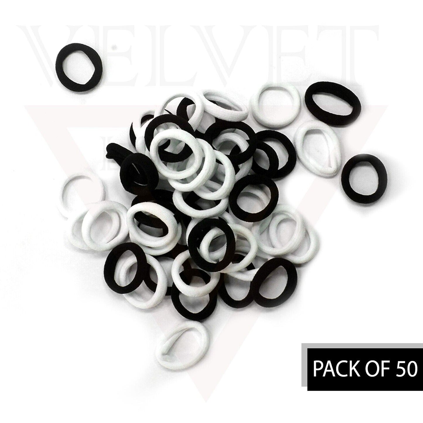 50x Black & White Hair Band Niyyon Bobbles Elastics Ties Baby Girl Headband