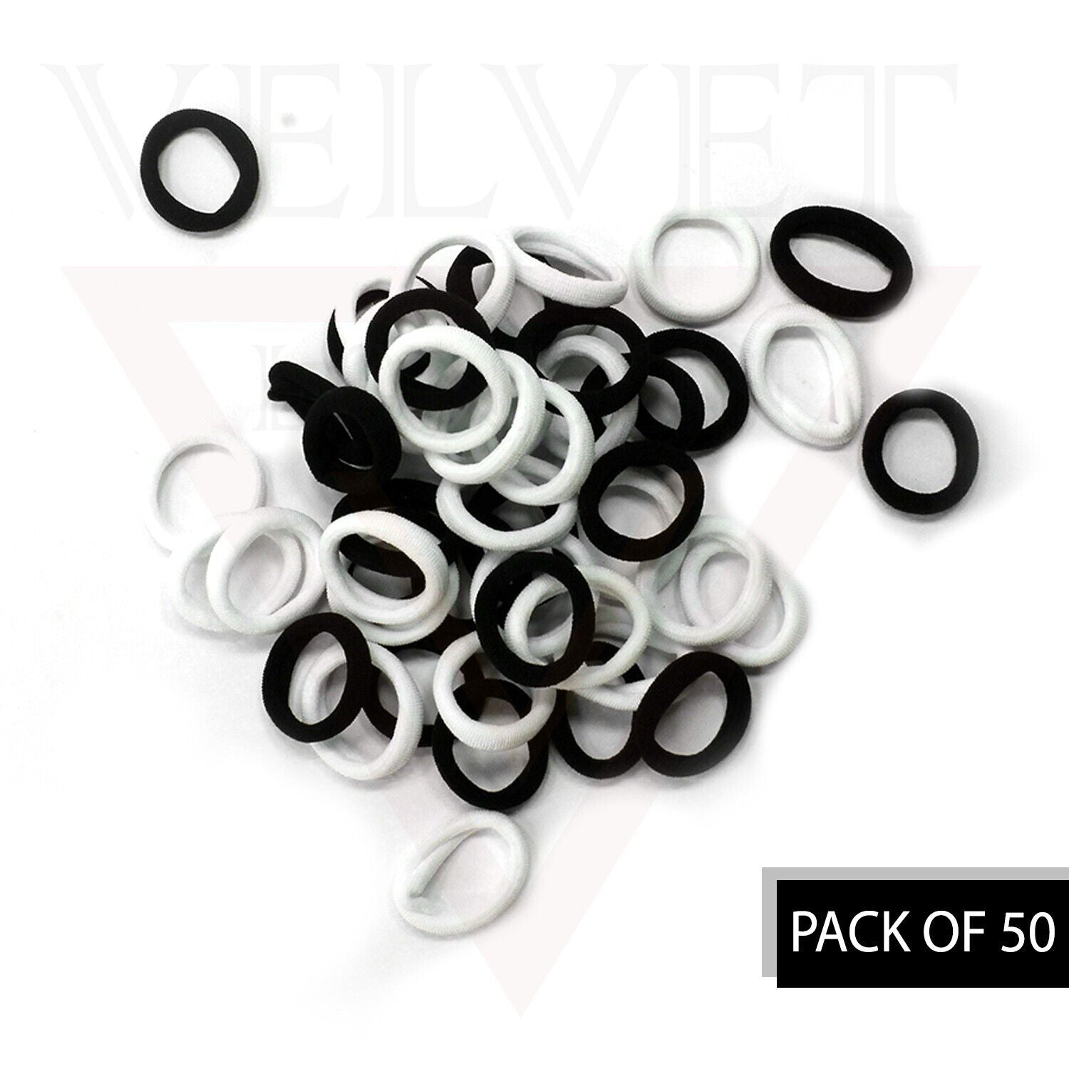 50x Black & White Hair Band Niyyon Bobbles Elastics Ties Baby Girl Headband